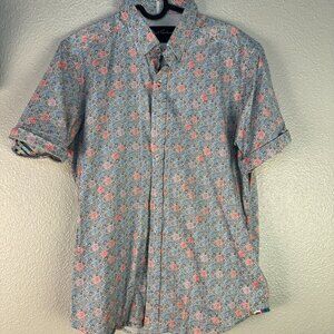 Robert Graham Geometric Short Sleeve Button Down Size L